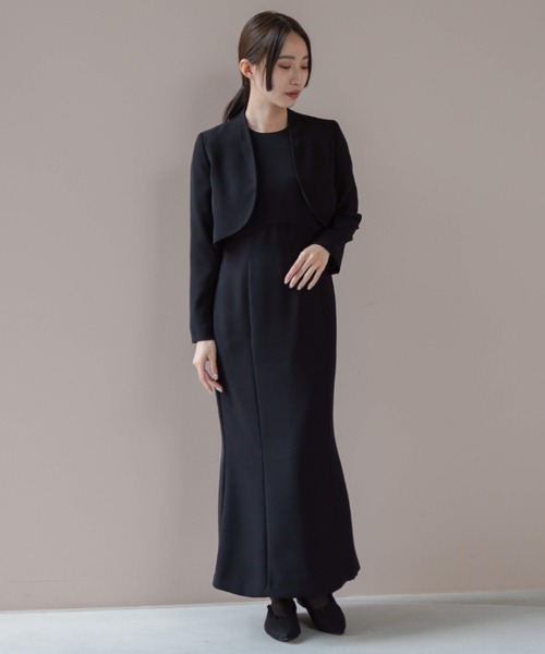 「kaene」 ノーカラージャケット 34 ブラック レディース_画像4