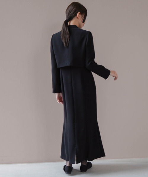 「kaene」 ノーカラージャケット 34 ブラック レディース_画像5