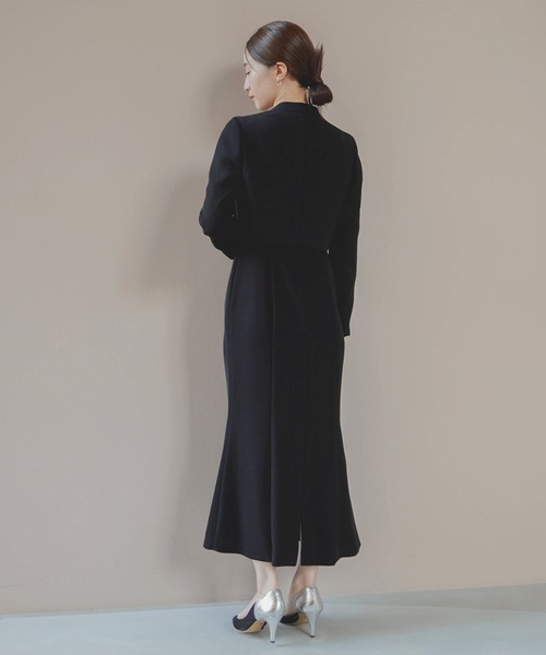 「kaene」 ノーカラージャケット 34 ブラック レディース_画像8