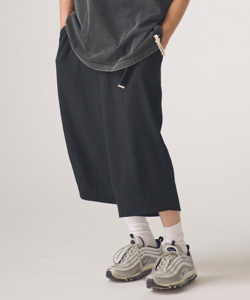 ワイドパンツ パンツ mp14760-twill cropped wide easy trousers クロップドワイドパンツ(AP2618034) メンズ