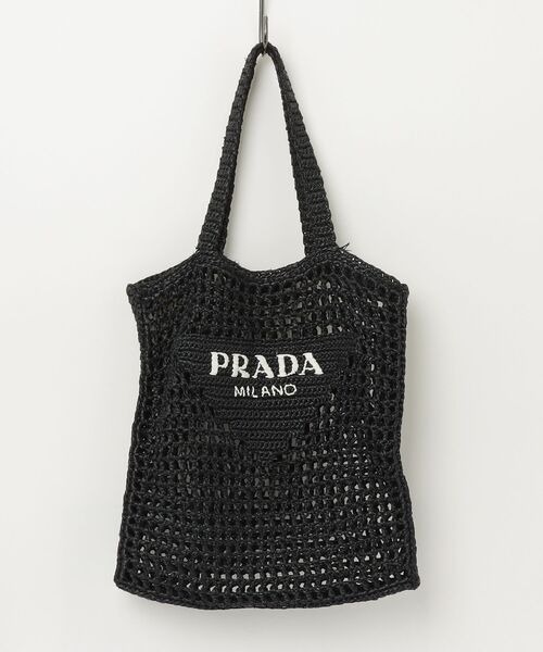 PRADA ブラック トートバッグ PRADA（プラダ） クロシェ トートバッグ - ブラック レディース
