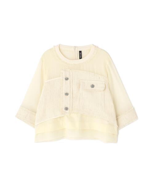 ブラウス シャツ AULA AILA/アウラアイラ/別注３ファブリックコンビネーションプルオーバー レディースの画像