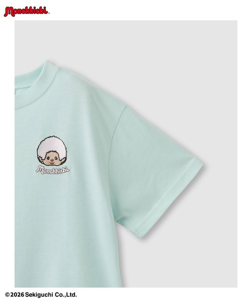 tシャツ 「 Monchhichi / モンチッチ 」 刺繍ワンポイント＆バック 