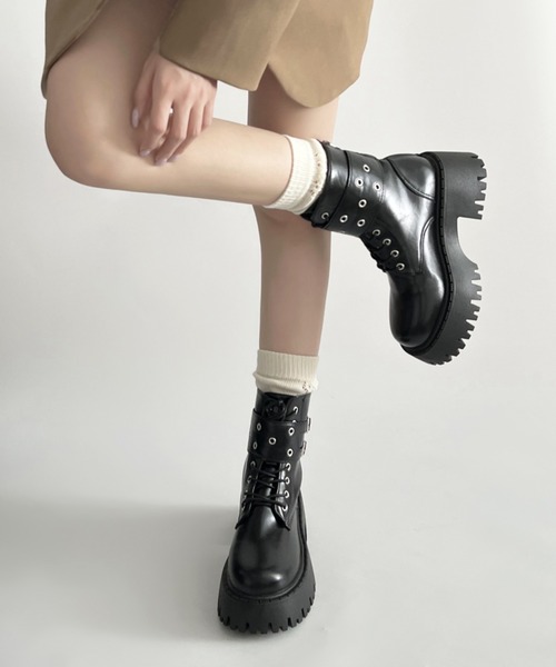 「Shoes in Closet」 ショートブーツ LL ブラック レディース_画像9