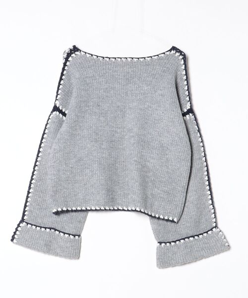 「BEAMS HEART」 長袖ニット - グレー レディース_画像2