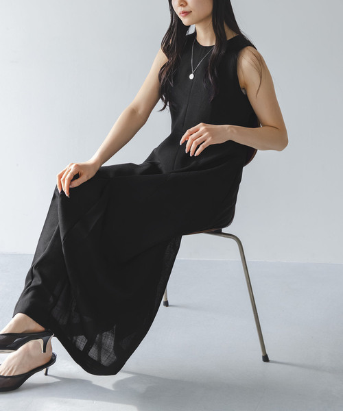 NOBLE（ノーブル） ワンピース 「洗える」ドンゴロスカーブワンピース