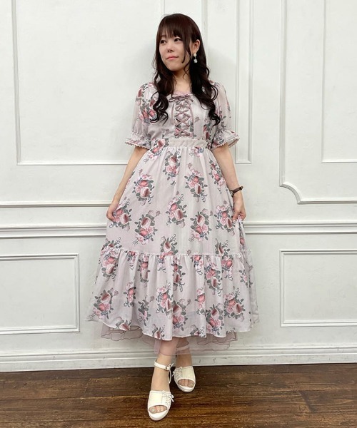 axes femme（アクシーズ ファム） 半袖ワンピース MEDIUM ラベンダー