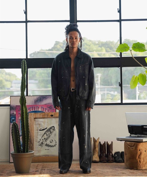 ジーンズ 「FACCIES/ファッチーズ」AGINGA DUCK DOUBLE KNEE PANTS メンズの画像