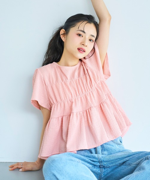 mil（ミル） ブラウス シャツ 「待望の再入荷♪」 カット楊柳 