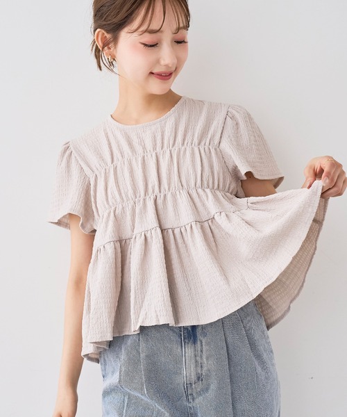 mil（ミル） ブラウス シャツ 夏 半袖 「待望の再入荷♪」 カット楊柳