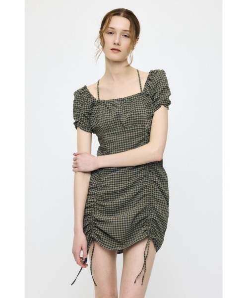MOUSSY（マウジー） ワンピース 半袖 MULTIWAY GATHER ミニドレス