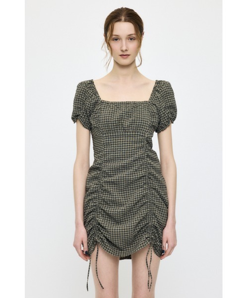 MULTIWAY GATHER ミニドレス MOUSSY（マウジー） ワンピース 半袖 MULTIWAY GATHER ミニドレス