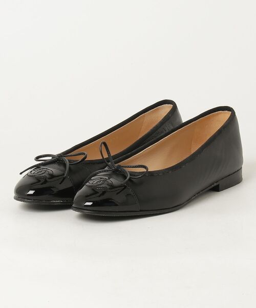 CHANEL ブラック バレエシューズ　美品 CHANEL（シャネル） バレエシューズ 37.5 ブラック レディース