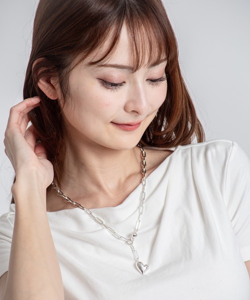 ネックレス 「JENNY BIRD/ジェニーバード」ハート　チェーンネックレス　Puffy Heart Necklace レディース メンズの画像