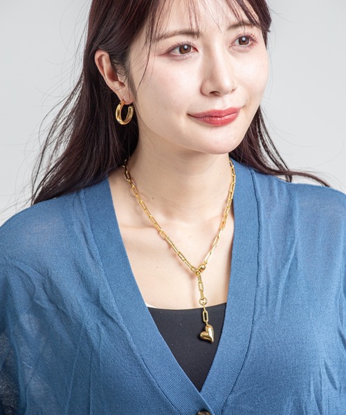 ネックレス 「JENNY BIRD/ジェニーバード」ハート　チェーンネックレス　Puffy Heart Necklace レディース メンズの画像