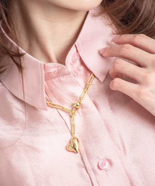 ネックレス 「JENNY BIRD/ジェニーバード」ハート　チェーンネックレス　Puffy Heart Necklace レディース メンズの画像