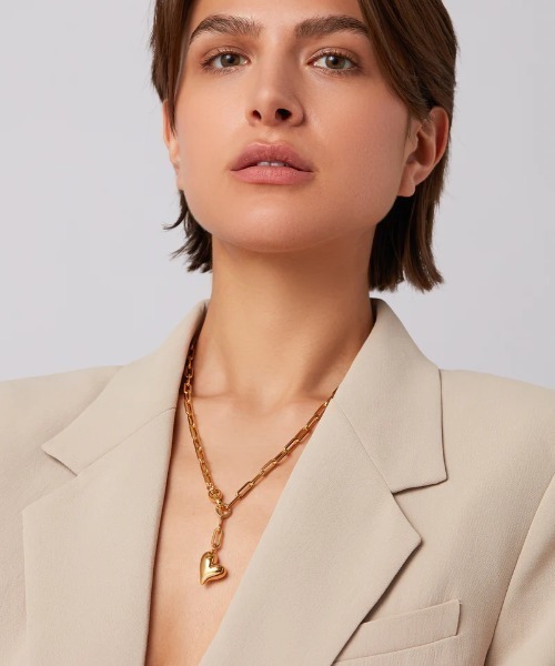 ネックレス 「JENNY BIRD/ジェニーバード」ハート　チェーンネックレス　Puffy Heart Necklace レディース メンズの画像