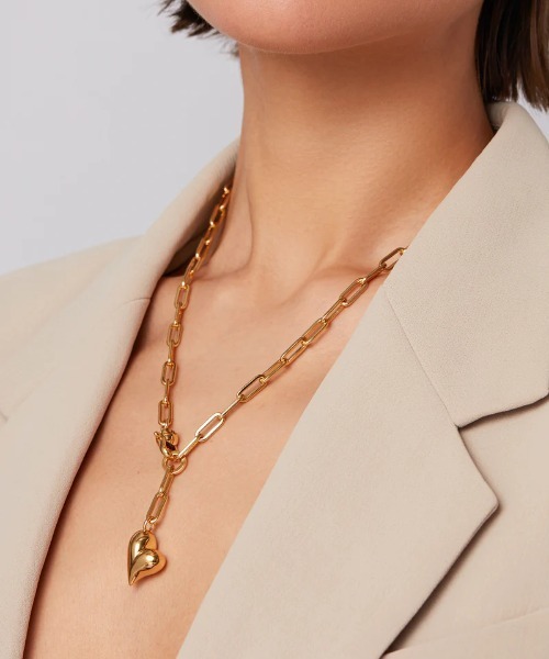 ネックレス 「JENNY BIRD/ジェニーバード」ハート　チェーンネックレス　Puffy Heart Necklace レディース メンズの画像