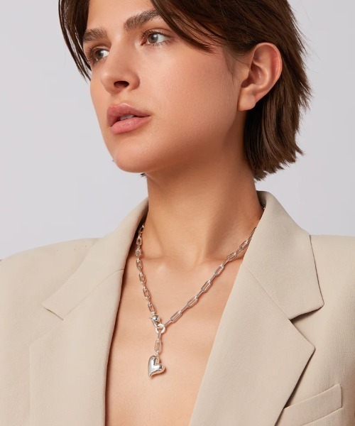 ネックレス 「JENNY BIRD/ジェニーバード」ハート　チェーンネックレス　Puffy Heart Necklace レディース メンズの画像