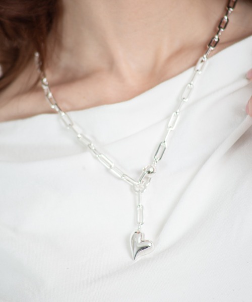ネックレス 「JENNY BIRD/ジェニーバード」ハート　チェーンネックレス　Puffy Heart Necklace レディース メンズの画像