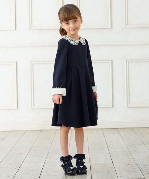「ANY」 「KIDS」長袖ワンピース 120 ネイビー キッズ_画像3