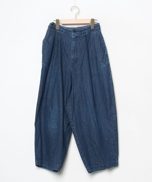 ちょろっペ　新品HARVESTY サルエルパンツ サイズ0 オリーブ HARVESTY（ハーベスティ） サルエルデニムパンツ 1 ブルー レディース