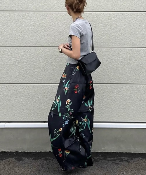ワイドパンツ パンツ ボタニカル柄ワイドパンツ レディース : ZOZOTOWN