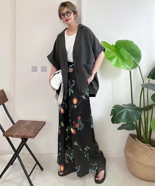 ワイドパンツ パンツ ボタニカル柄ワイドパンツ レディース : ZOZOTOWN