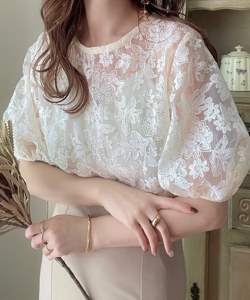 「junoah」 半袖ブラウス X-LARGE ホワイト レディース_画像5