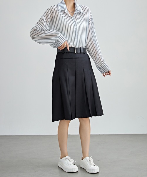 「Lace Ladies」 プリーツスカート M グレー レディース_画像6