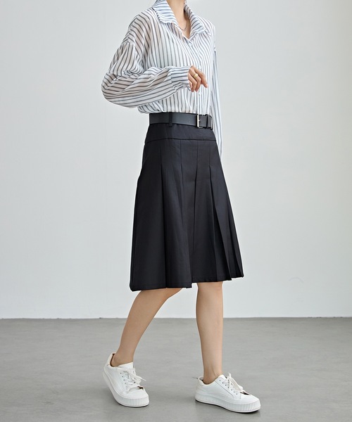 「Lace Ladies」 プリーツスカート M グレー レディース_画像7