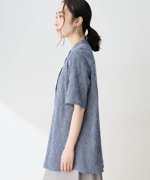 DECOY SINCE 1981 ブラウス シャツ 半袖 高島ちぢみチュニックブラウス