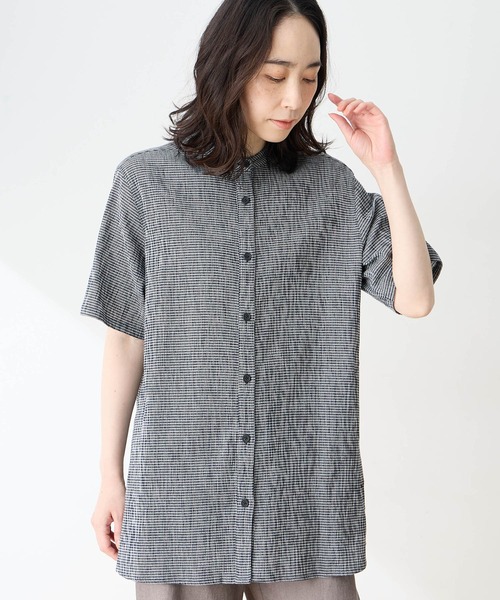 DECOY SINCE 1981 ブラウス シャツ 半袖 高島ちぢみチュニックブラウス