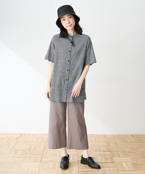 DECOY SINCE 1981 ブラウス シャツ 半袖 高島ちぢみチュニックブラウス