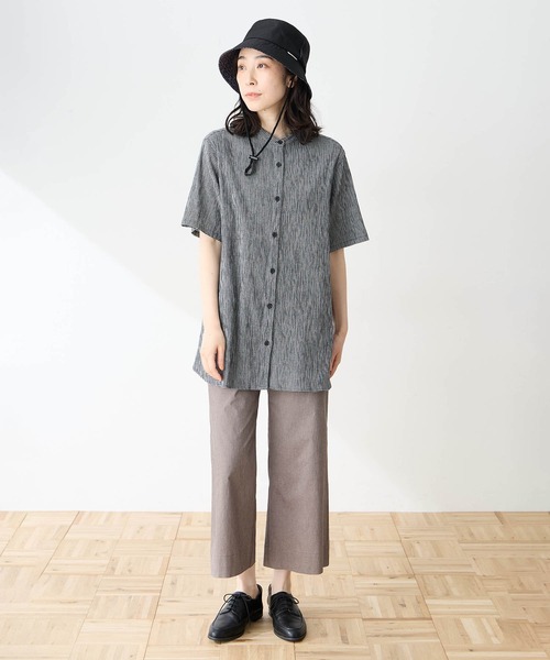DECOY SINCE 1981 ブラウス シャツ 半袖 高島ちぢみチュニックブラウス