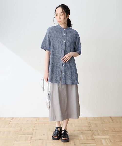 DECOY SINCE 1981 ブラウス シャツ 半袖 高島ちぢみチュニックブラウス