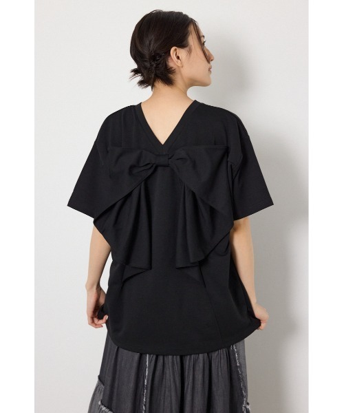 tシャツ ビッグリボン2WAY Tシャツ レディースの画像