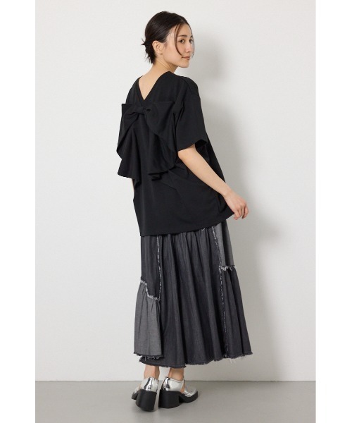 tシャツ ビッグリボン2WAY Tシャツ レディースの画像