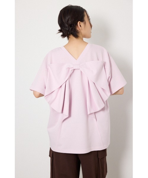 tシャツ ビッグリボン2WAY Tシャツ レディースの画像