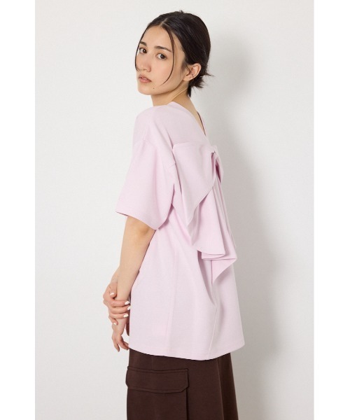tシャツ ビッグリボン2WAY Tシャツ レディースの画像