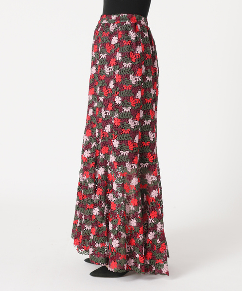 「IENA LA BOUCLE」 ロングスカート 38 レッド レディース_画像6