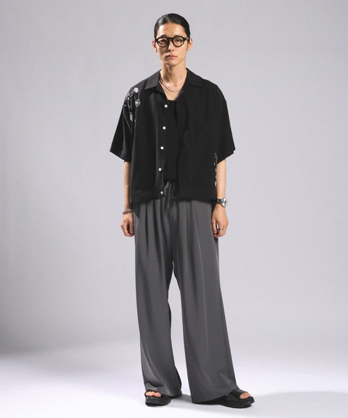 RAGEBLUE（レイジブルー） シャツ 半袖 Flower Stitch Open Collar