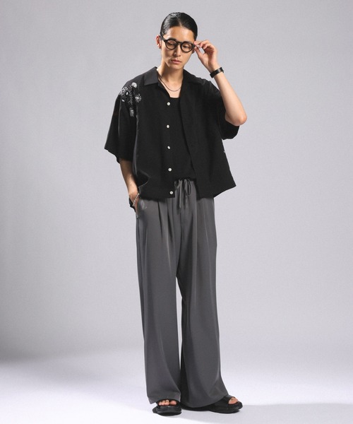 RAGEBLUE（レイジブルー） シャツ 半袖 Flower Stitch Open Collar