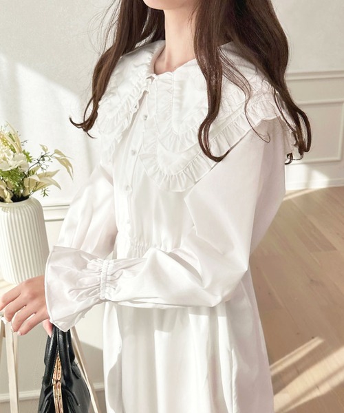 「apres jour」 長袖ワンピース X-LARGE ピンクベージュ レディース_画像3