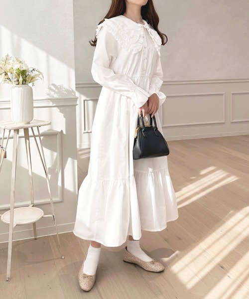 「apres jour」 長袖ワンピース X-LARGE ピンクベージュ レディース_画像5