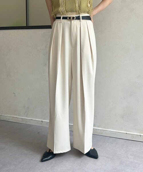 「Thevon」 スラックス TM アイボリー レディース_画像9