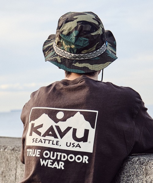 KAVU アウトドアハット ブラウン KAVU/カブーの定番アイテム、ストラップバケットハット【成田