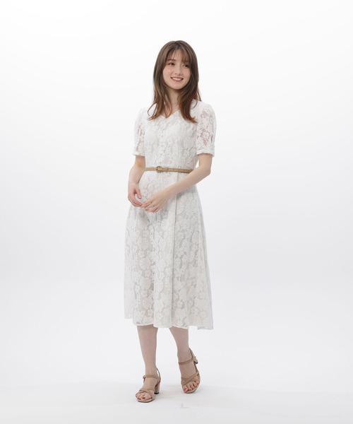 在庫有 ファイナルセール開催中 ベルト付きフラワーレースワンピース ワンピース レース 花 ベルト付き ミディアム 半袖 レディース おしゃれ かわいい フェミニン レースワンピース ワンピ 代 30代 上品 被り心地最高 Agribiz Kenyacic Org