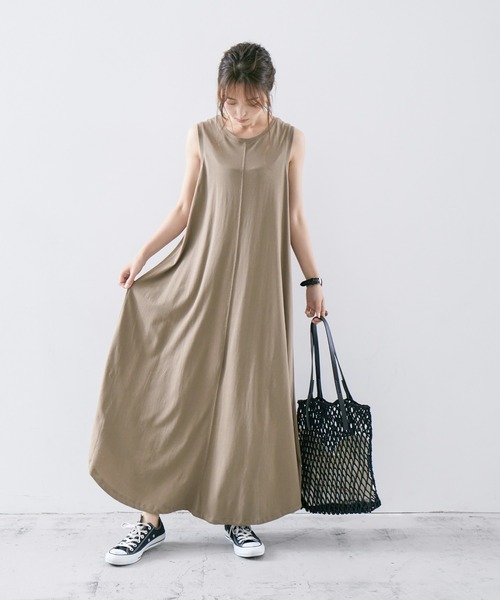 Fashion Letter ワンピース オーガニックコットンノースリーブA