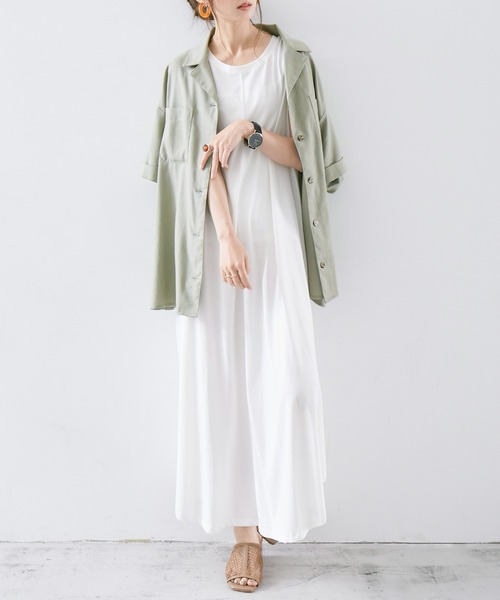 Fashion Letter ワンピース オーガニックコットンノースリーブA